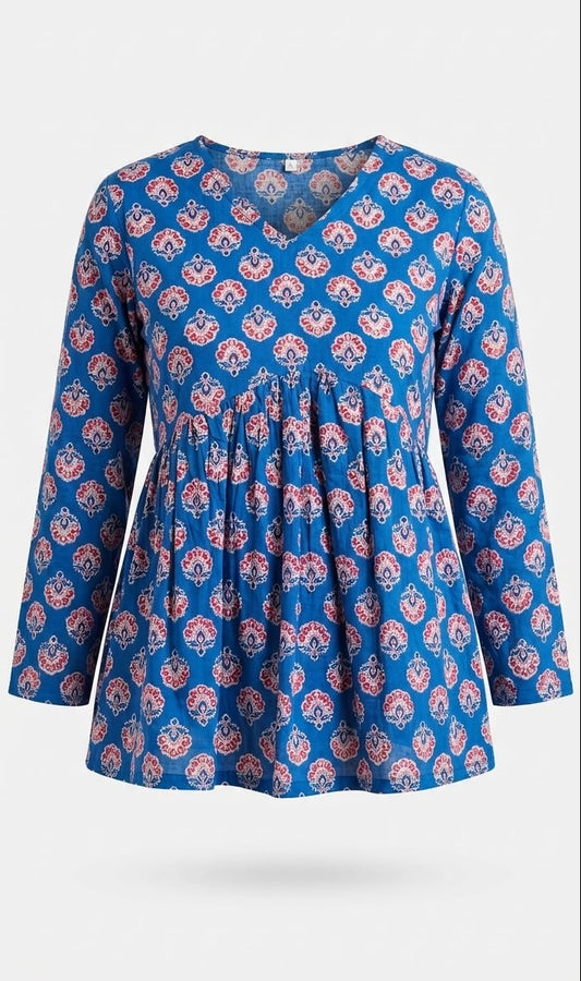 BLUE PEPLUM TOP